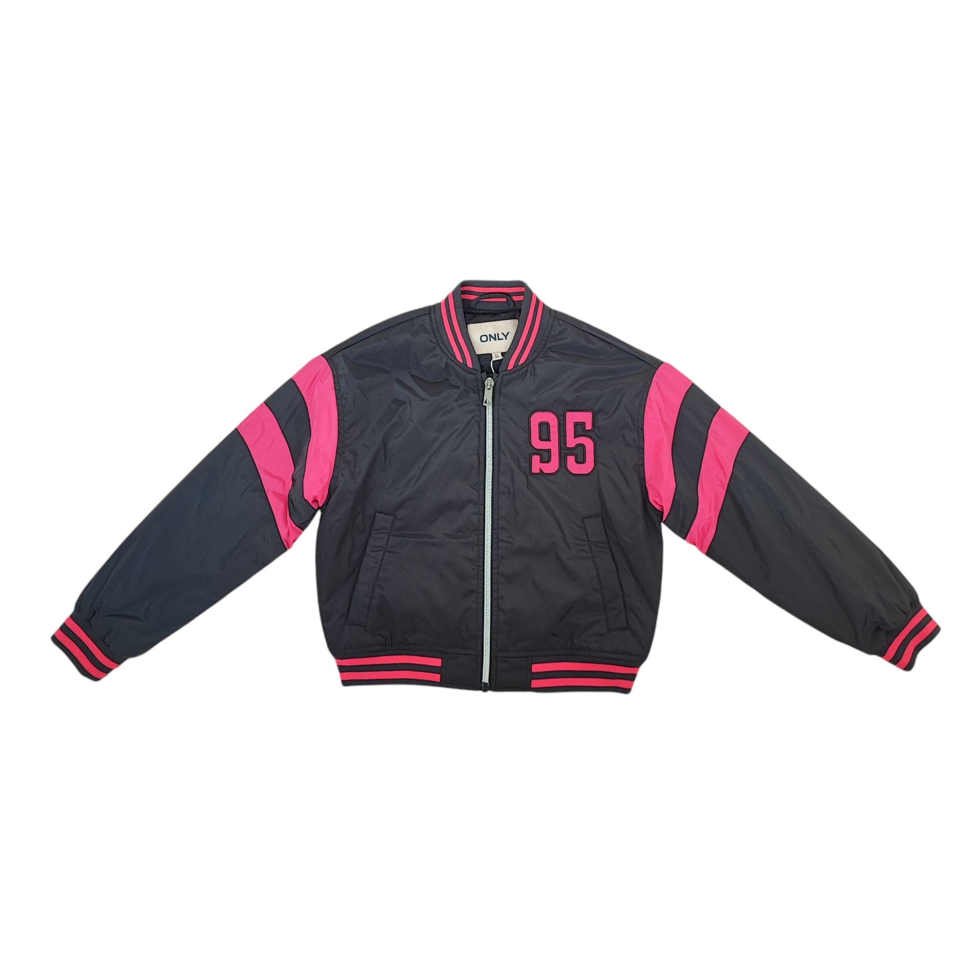 Куртка-бомбер дитяча для дівчиннки ONLY 128 см Чорний/Рожевий (250313020)