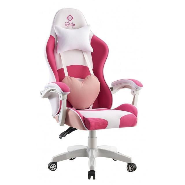 Крісло комп'ютерне офісне Bonro Lady 807 Рожево-білий (42300098)