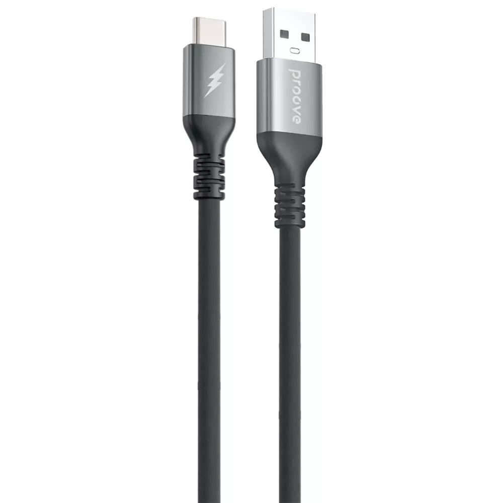 Кабель зарядный Proove ReGen USB to Type-C 27W 1м силиконовый Черный Кабель зарядный Proove ReGen USB to Type-C 27W 1м силиконовый Черный