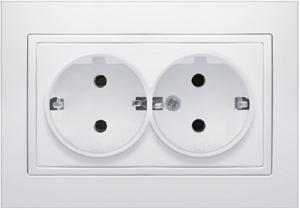 Розетка двухместная MARSHEL ELEGANT RS16-380 с заземлением White