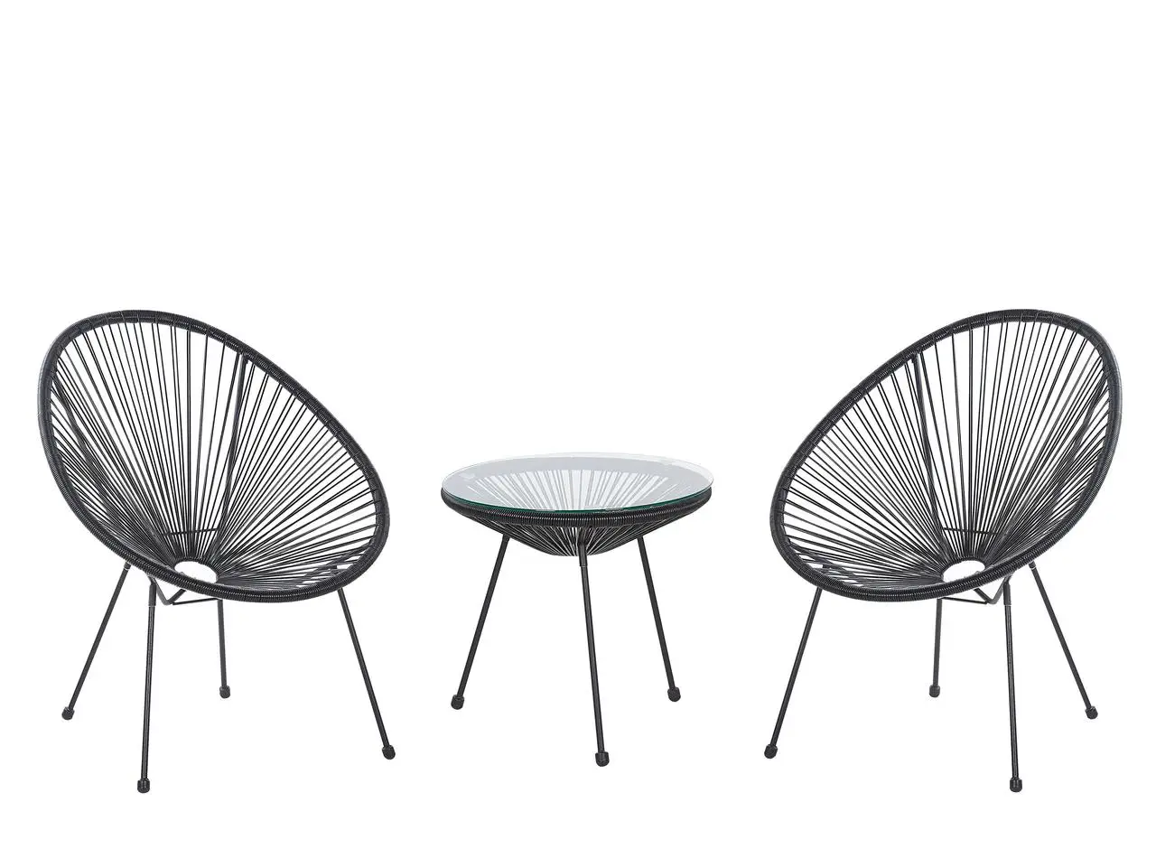 Комплект мебели 4Points Capri с круглым столом и двумя стульями Черный