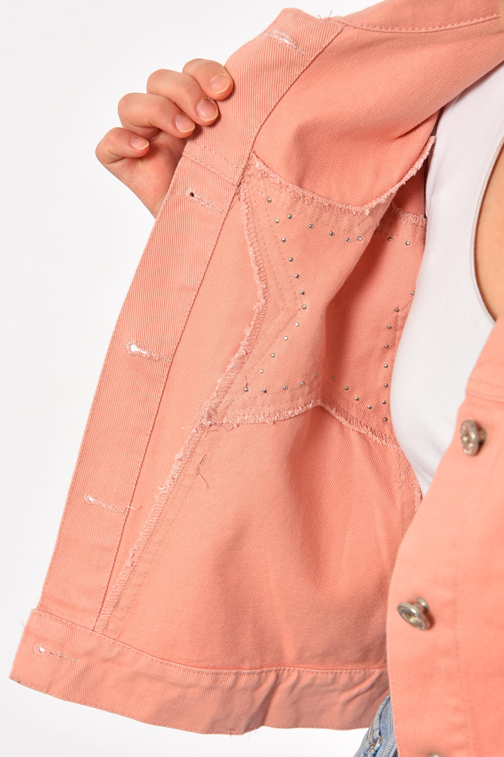 Джинсовка женская L Розовый (184211) - фото 4