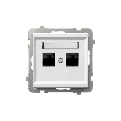 Розетка компьютерная двойная Ospel Sonata без рамки Белый (29319418)