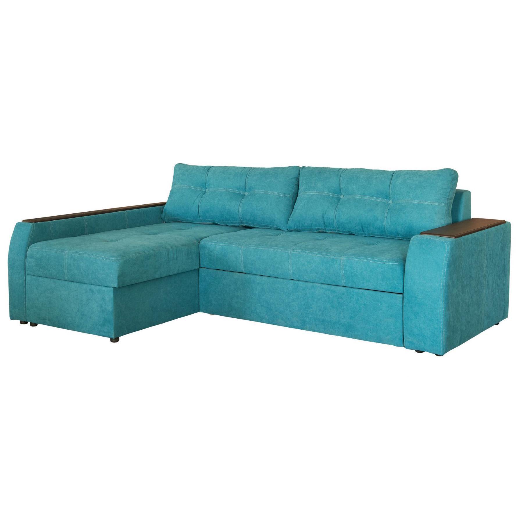 Диван угловой раскладной Мебель-Сервис Дина дельфин ДСП/металл ткань Росто Бирюзовый