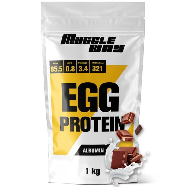Протеин яичный альбумин для роста мышц MuscleWay EGG PROTEIN 1 кг Молочный шоколад (21-137-ALB-mch-1kg) Протеин яичный альбумин для роста мышц MuscleWay EGG PROTEIN 1 кг Молочный шоколад (21-137-ALB-mch-1kg)