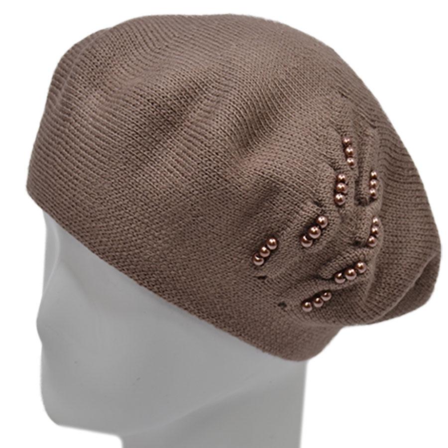 Берет женский Lirus Лейла двойной шерстяной р. 56-58 Темно-пудровый (68641)