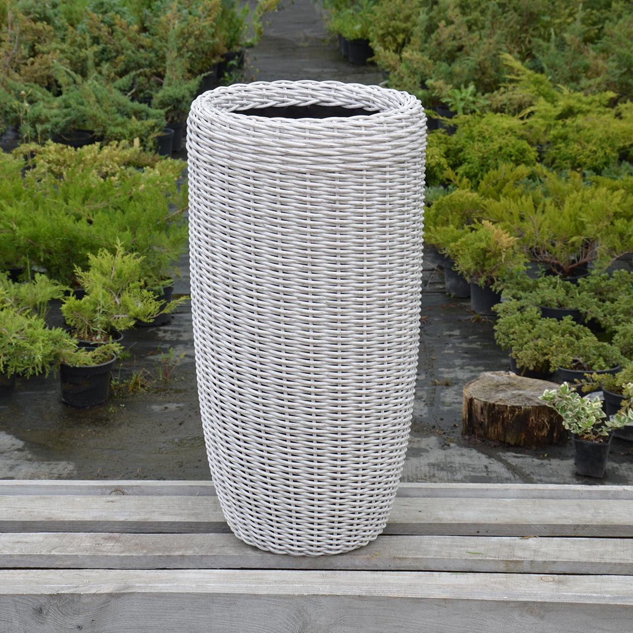 Кашпо високе для квітів та рослин з штучного ротангу/ручної роботи 20 л Біла береза (24762851) - фото 4 Кашпо високе для квітів та рослин з штучного ротангу/ручної роботи 20 л Біла береза (24762851) - фото 4