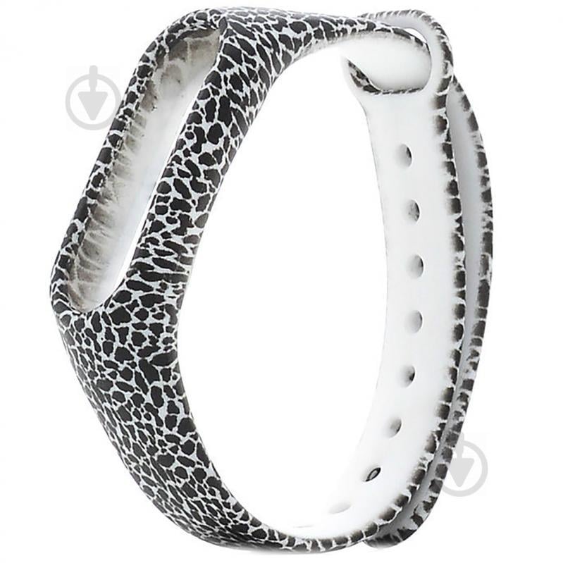 Ремешок Painted Strap для Xiaomi Mi Band 3 / 4 Черно-белый Принт (hub_NhgV69934)