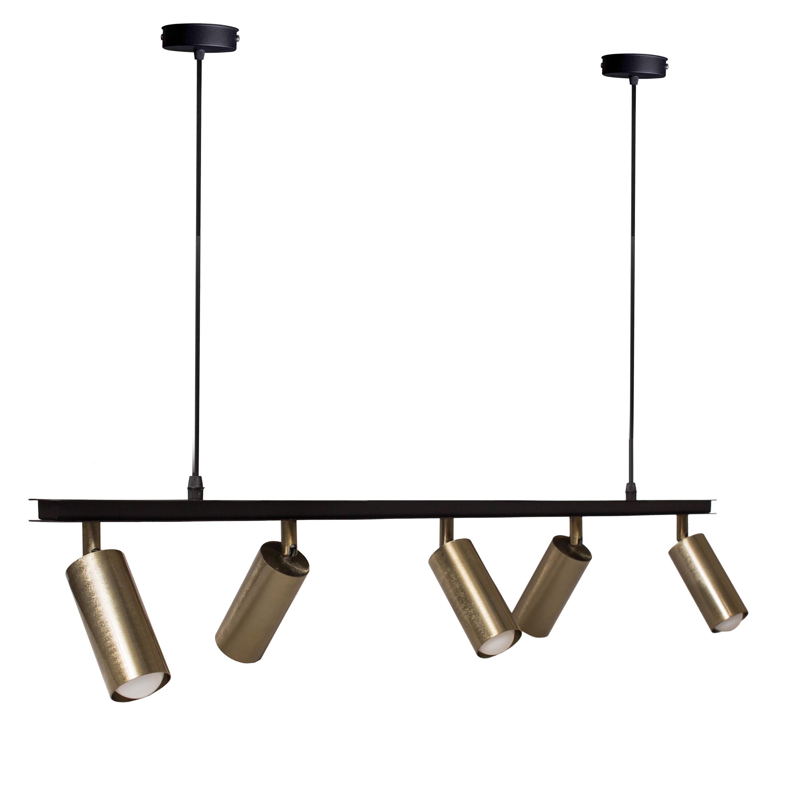 Люстра подвесная MSK ELECTRIC Tube NL 2450-5 BK+BN в стиле лофт с поворотными плафонами (87189)