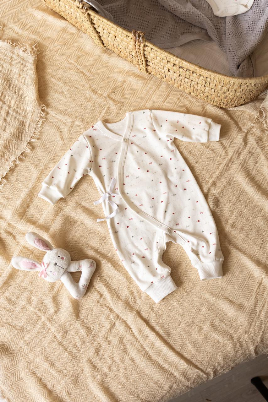 Комплект одягу ромпер кімоно/шапочка  Сердечка 68 см (2702864447)