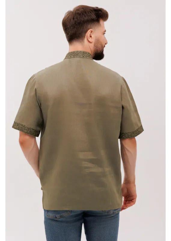 Вышиванка мужская р. 56 Зеленый (482) - фото 4 Вышиванка мужская р. 56 Зеленый (482) - фото 4