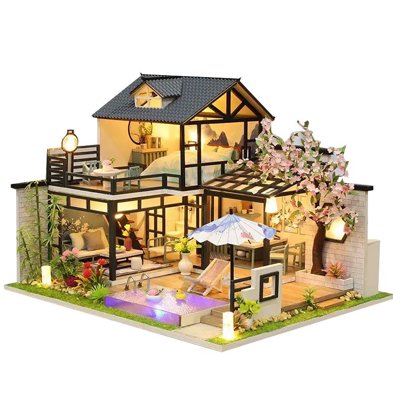 Конструктор Ляльковий будинок DIY House Японський будиночок із садом збірний румбокс із LED підсвіткою