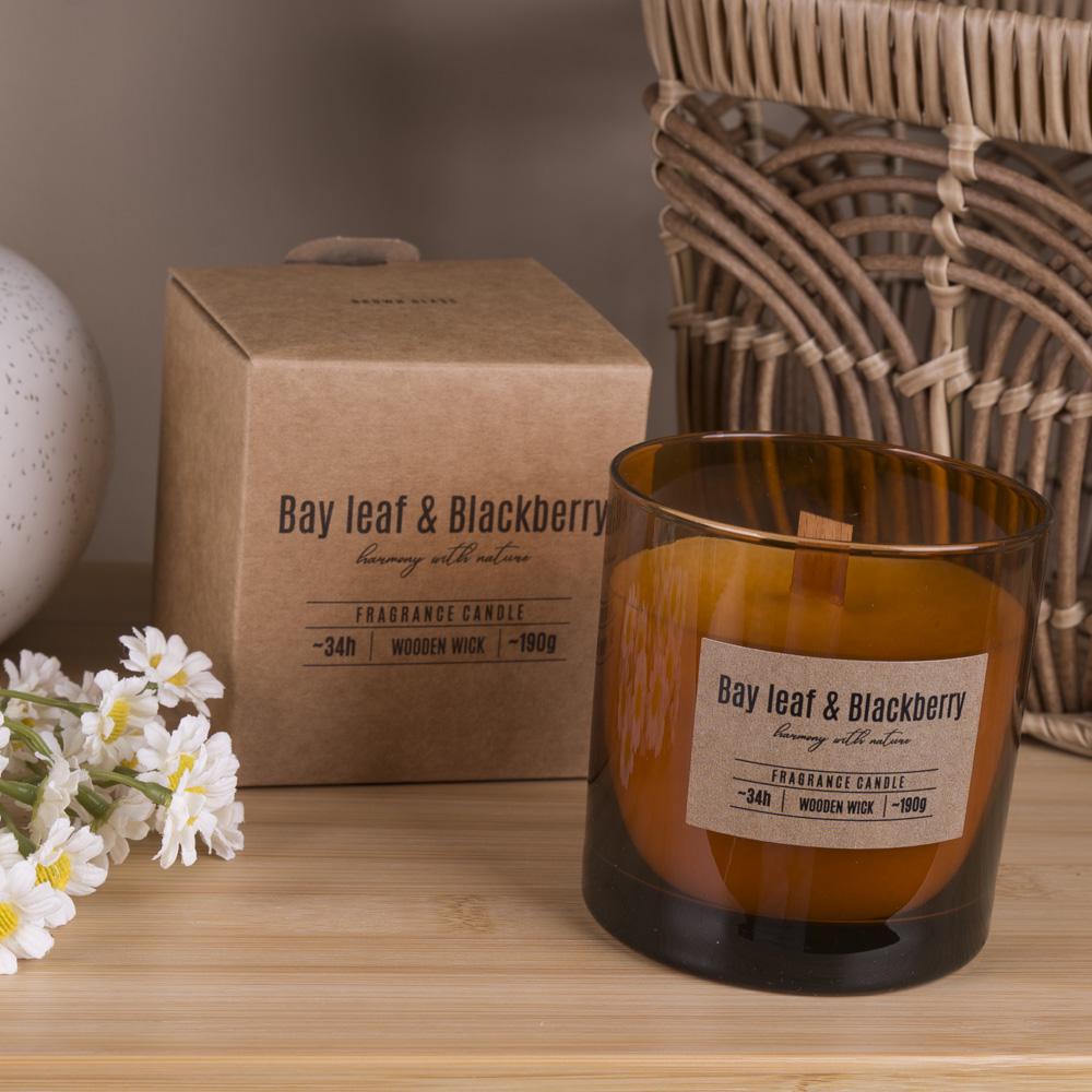 Аромасвечка в стакане bay leat & blackberry крафтовая (6707-2)