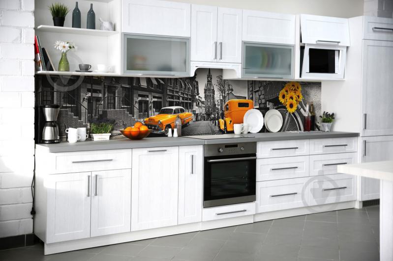 Скинали на кухню Zatarga «Желтый Кэб» 600х3000 мм виниловая 3Д наклейка кухонный фартук самоклеящаяся Z180452/2