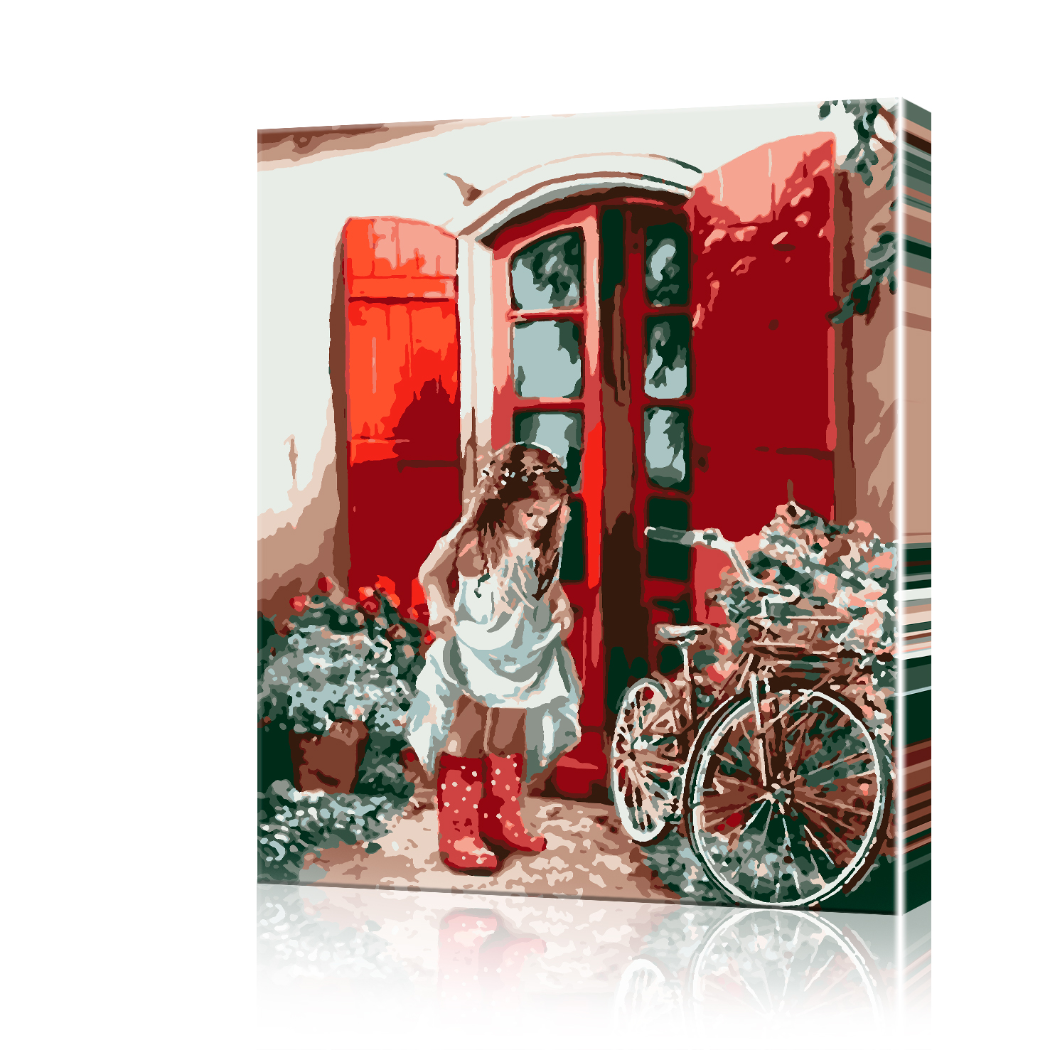 Картина по номерам ArtSale Девочка в красных сапожках PBN0961 40х50 см