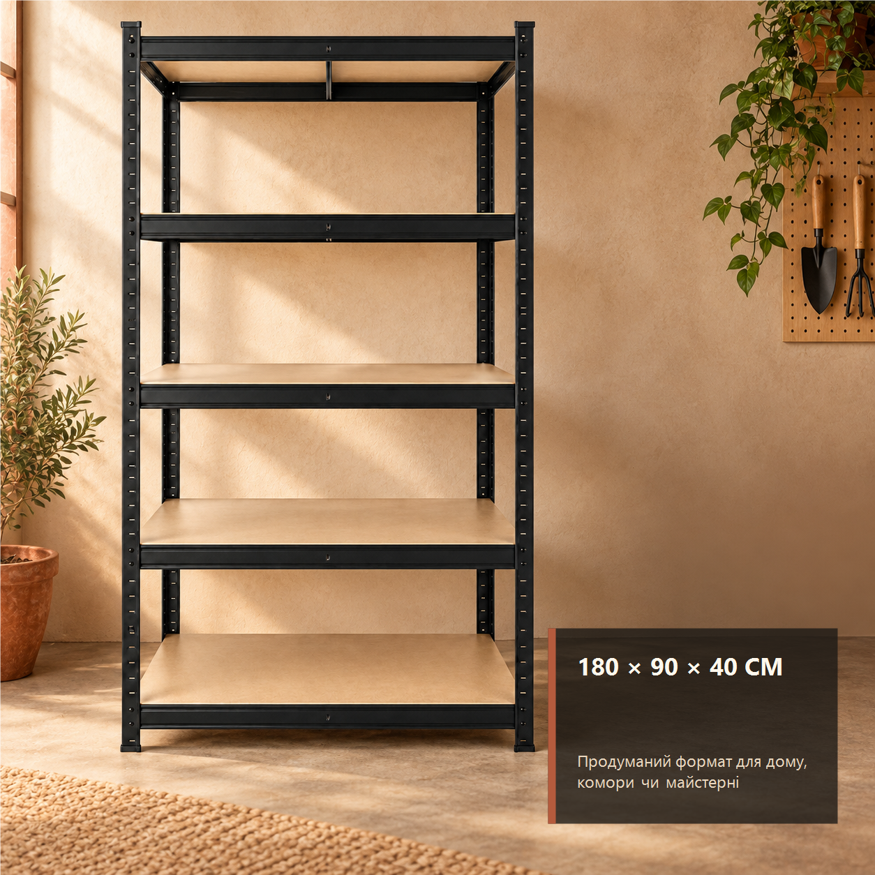 Стеллаж металлический Chomik GWI7392 5 полок 180х90х40 см до 875 кг для склада/гаража/магазина. - фото 2 Стеллаж металлический Chomik GWI7392 5 полок 180х90х40 см до 875 кг для склада/гаража/магазина. - фото 2