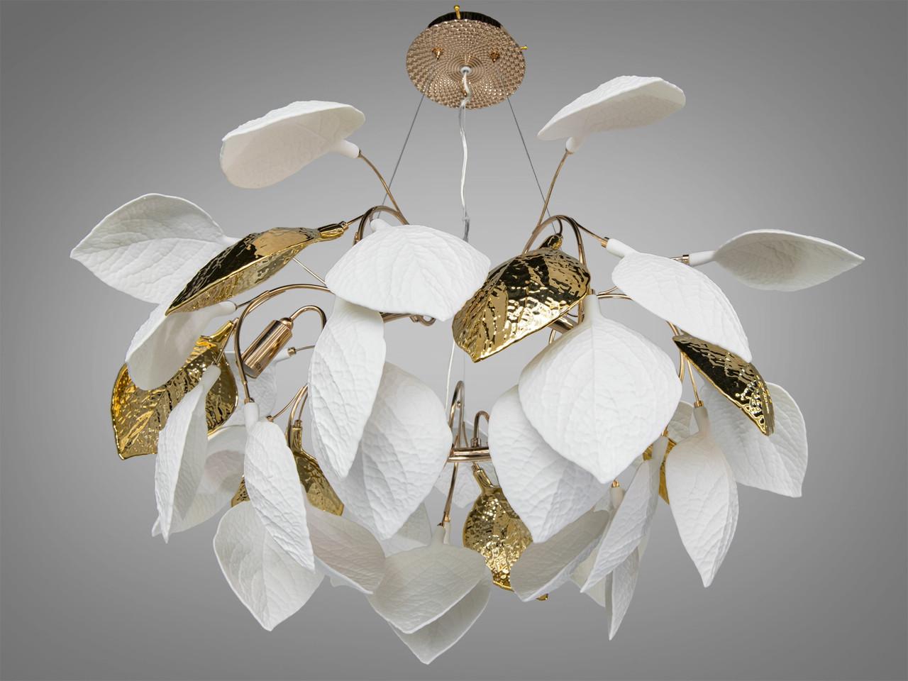 Люстра 7238-6PR GD с керамическими листьями 6 ламп E14 для гостиной Золотой (2905655307) Люстра 7238-6PR GD с керамическими листьями 6 ламп E14 для гостиной Золотой (2905655307)
