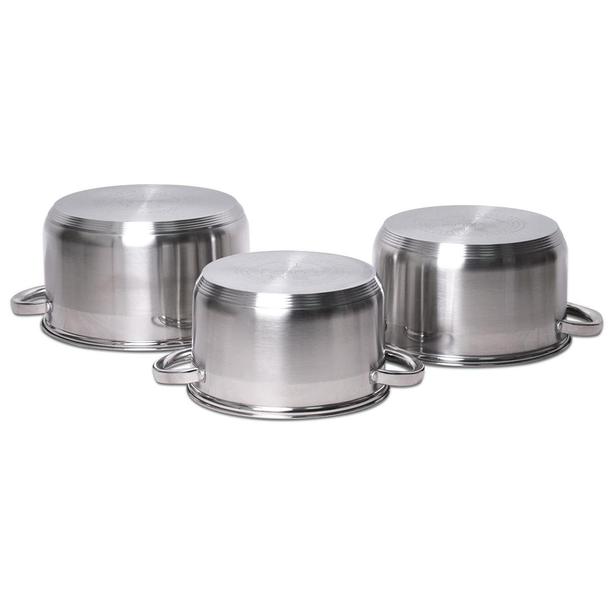 Набір каструль із кришками Kamille КМ-5630S із нержавіючої сталі із 6 предметів Сталевий (150-84-5630S) - фото 3 Набір каструль із кришками Kamille КМ-5630S із нержавіючої сталі із 6 предметів Сталевий (150-84-5630S) - фото 3