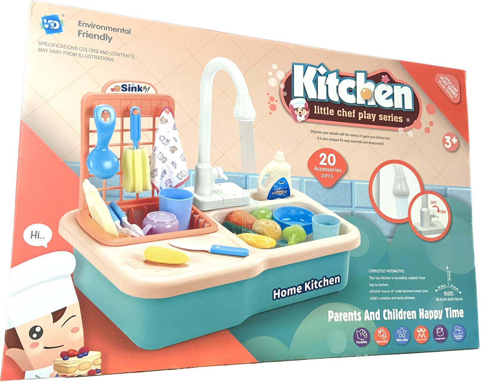 Кухня детская Home Kitchen с посудой и продуктами 20 элементов Вид 2 (WD-P24)