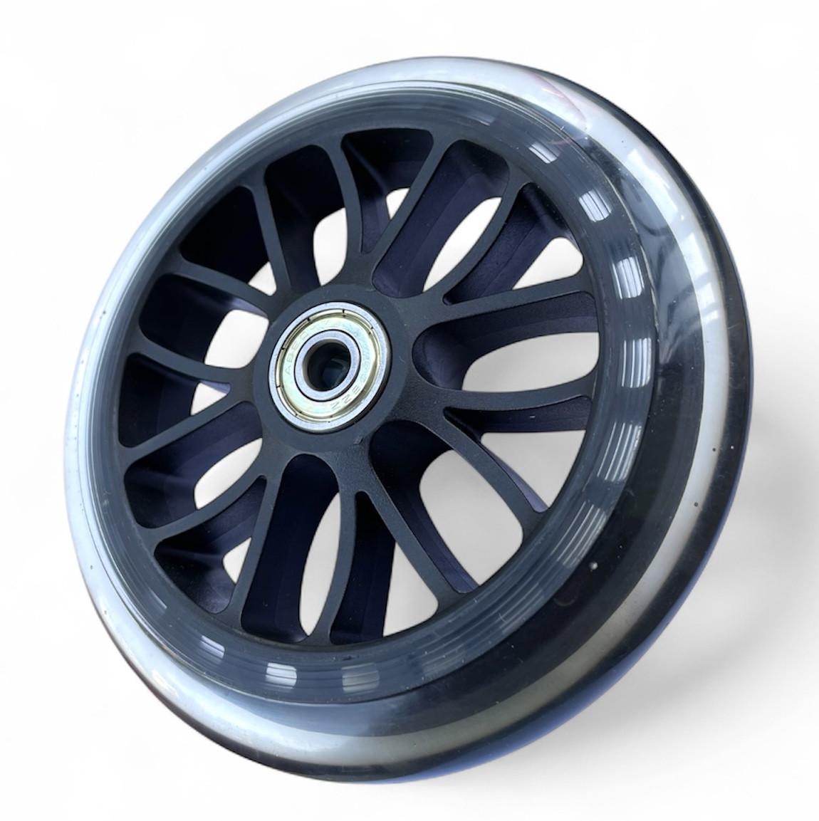 Колеса для самоката/роликів з підшипниками 608 125 мм 1 шт . Чорний/Прозорий - фото 3