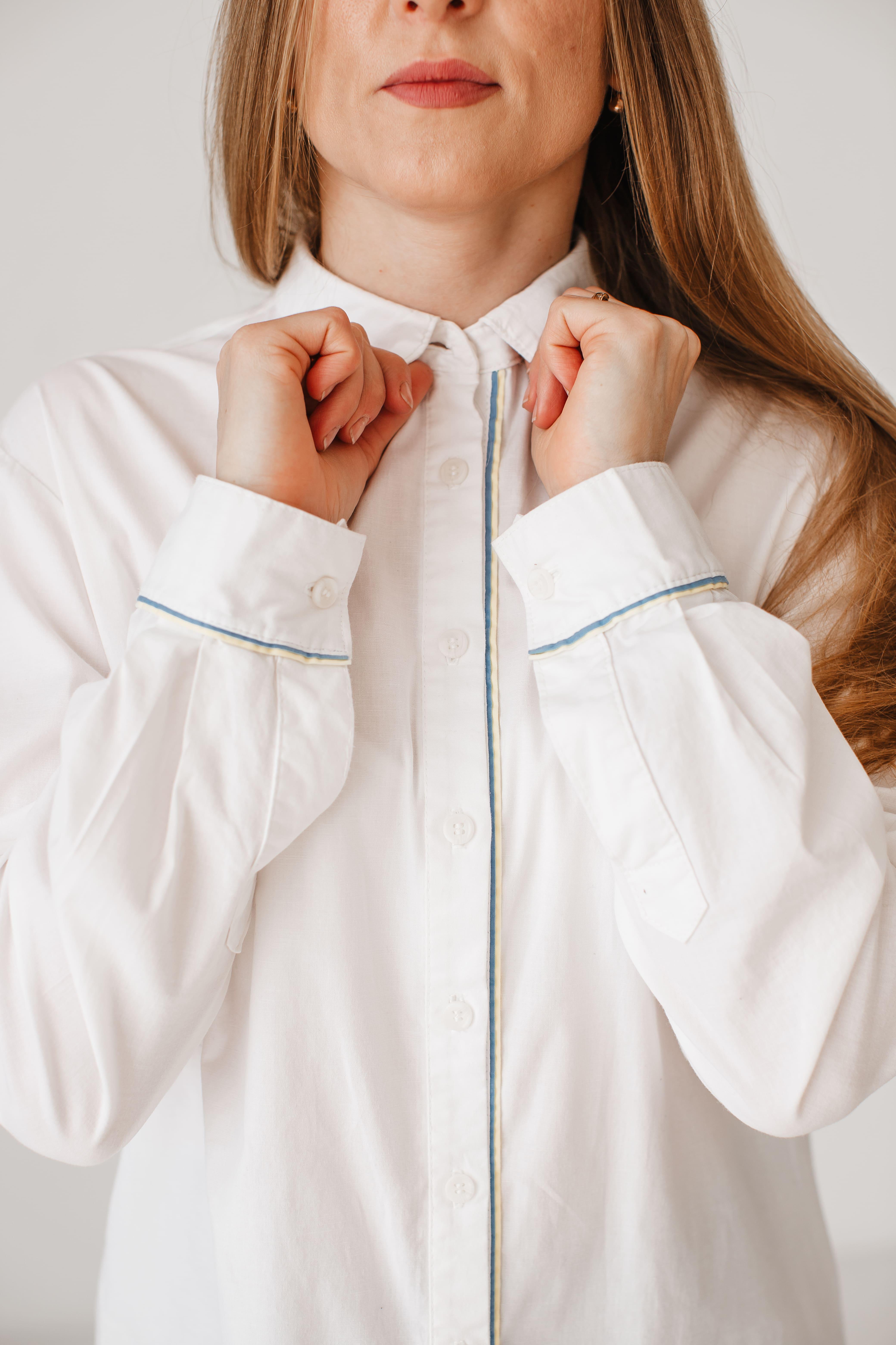 Сорочка пряма VSlatinina з класичним коміром S Білий (01234567812) - фото 7