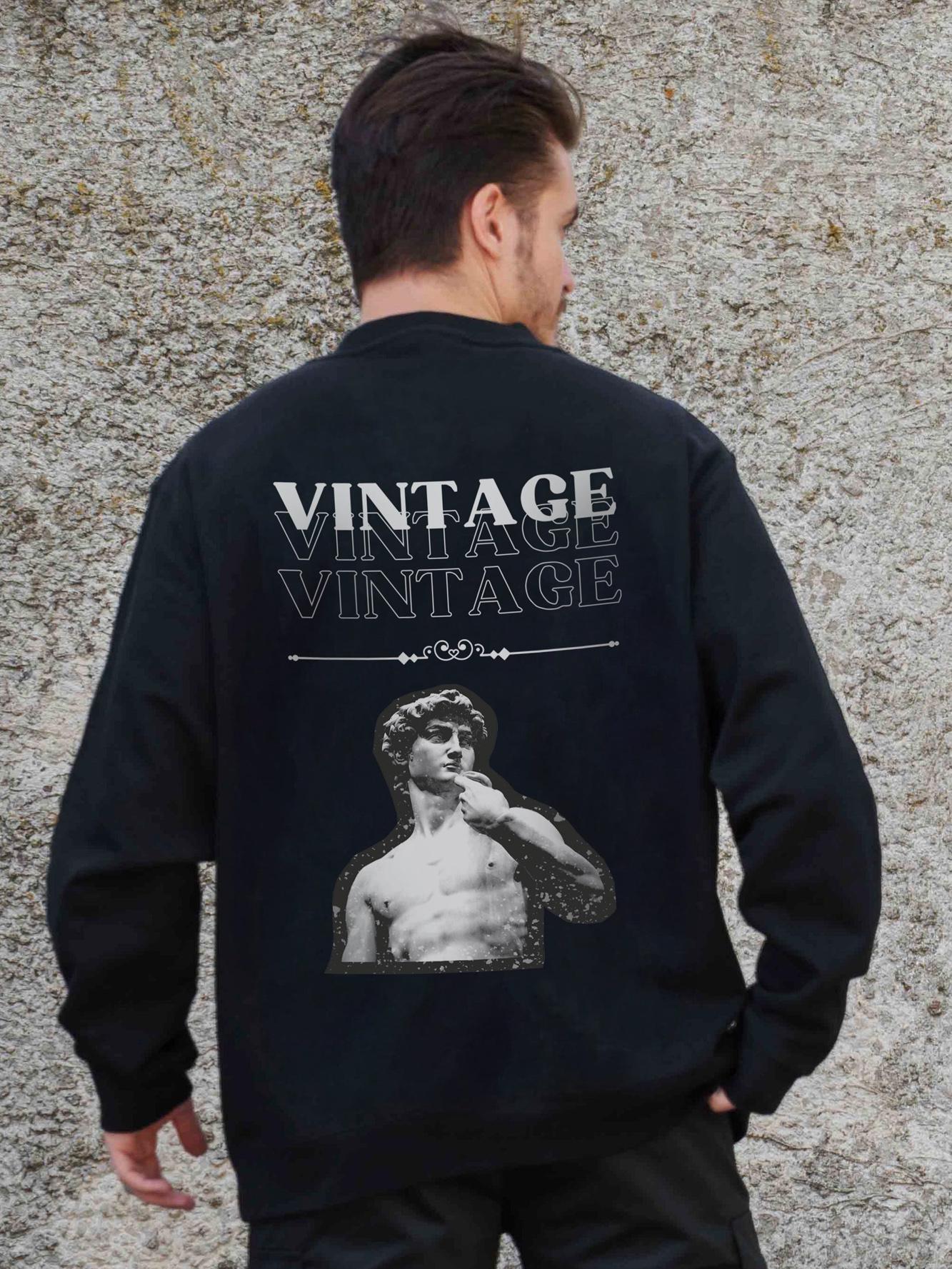 Світшот оверсайз з принтом Without Vintage S/M Black (S/M8055672)