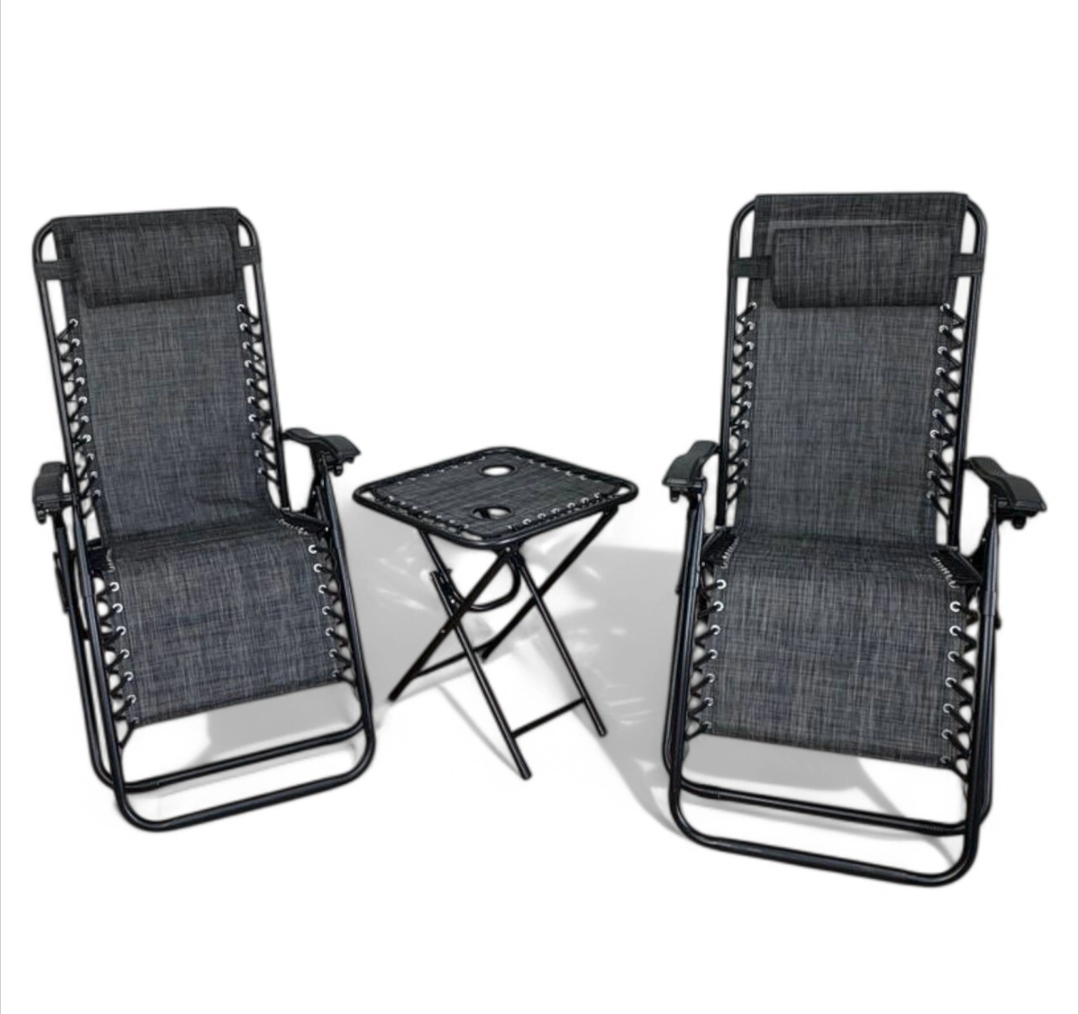 Комплект LEOBRO крісло-шезлонга/столик 178х67х110 см Темно-сірий (LBZGT-F3-DGR) Комплект LEOBRO крісло-шезлонга/столик 178х67х110 см Темно-сірий (LBZGT-F3-DGR)