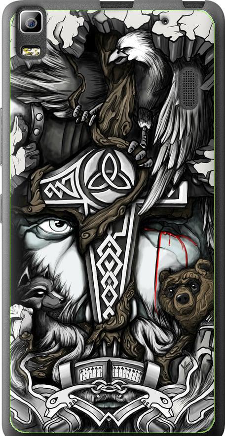 Чехол на Lenovo K3 Note K50-T5 Тату Викинг (4098u-141-42517)