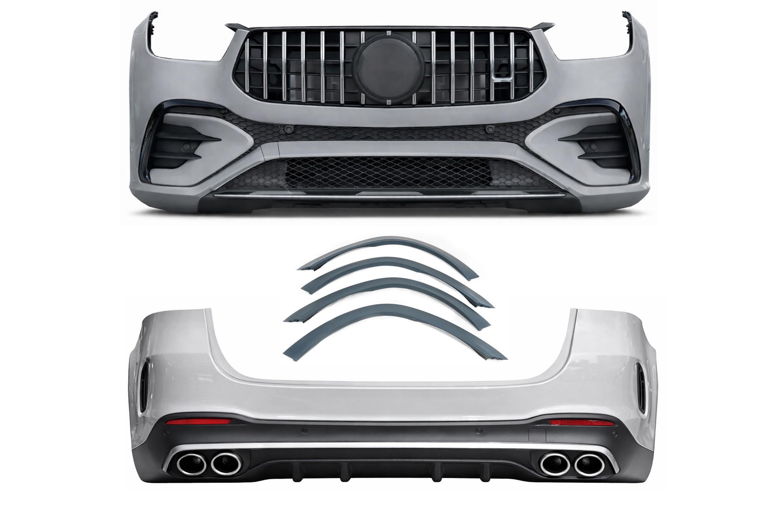 Комплект обвесов GBT AMG GLE53 2023-2026 с полным задним бампером для Mercedes GLE W167 2018- гг. пластик под покраску (187803)