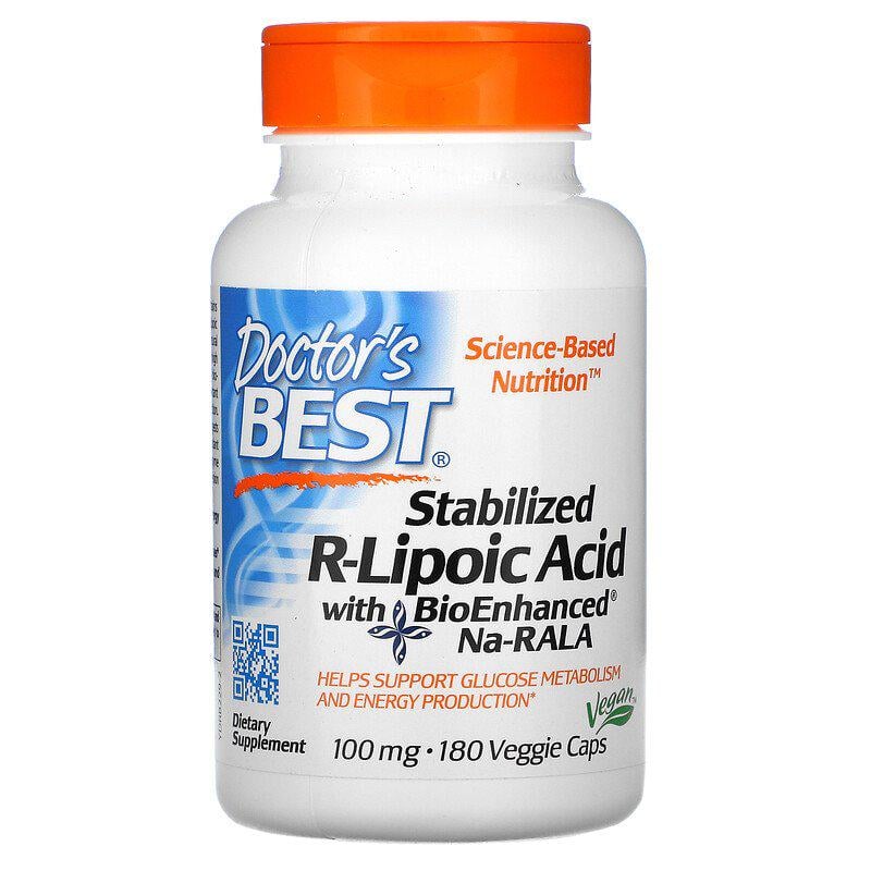 Альфа-ліпоєва кислота Doctor's Best Stabilized R-Lipoic Acid 100 мг 180 Veg Caps