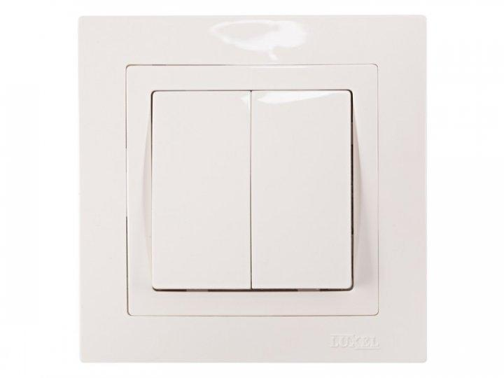 Выключатель Luxel Bravo 5003 двойной встроенный Белый (1312)