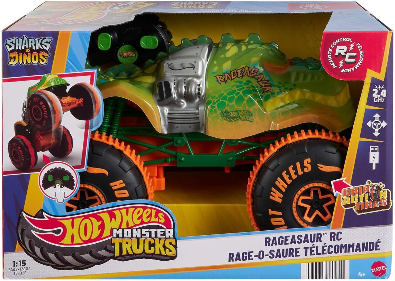 Монстр-трак на радиоуправлении Hot Wheels Динозавр 1:15 (JBH03)