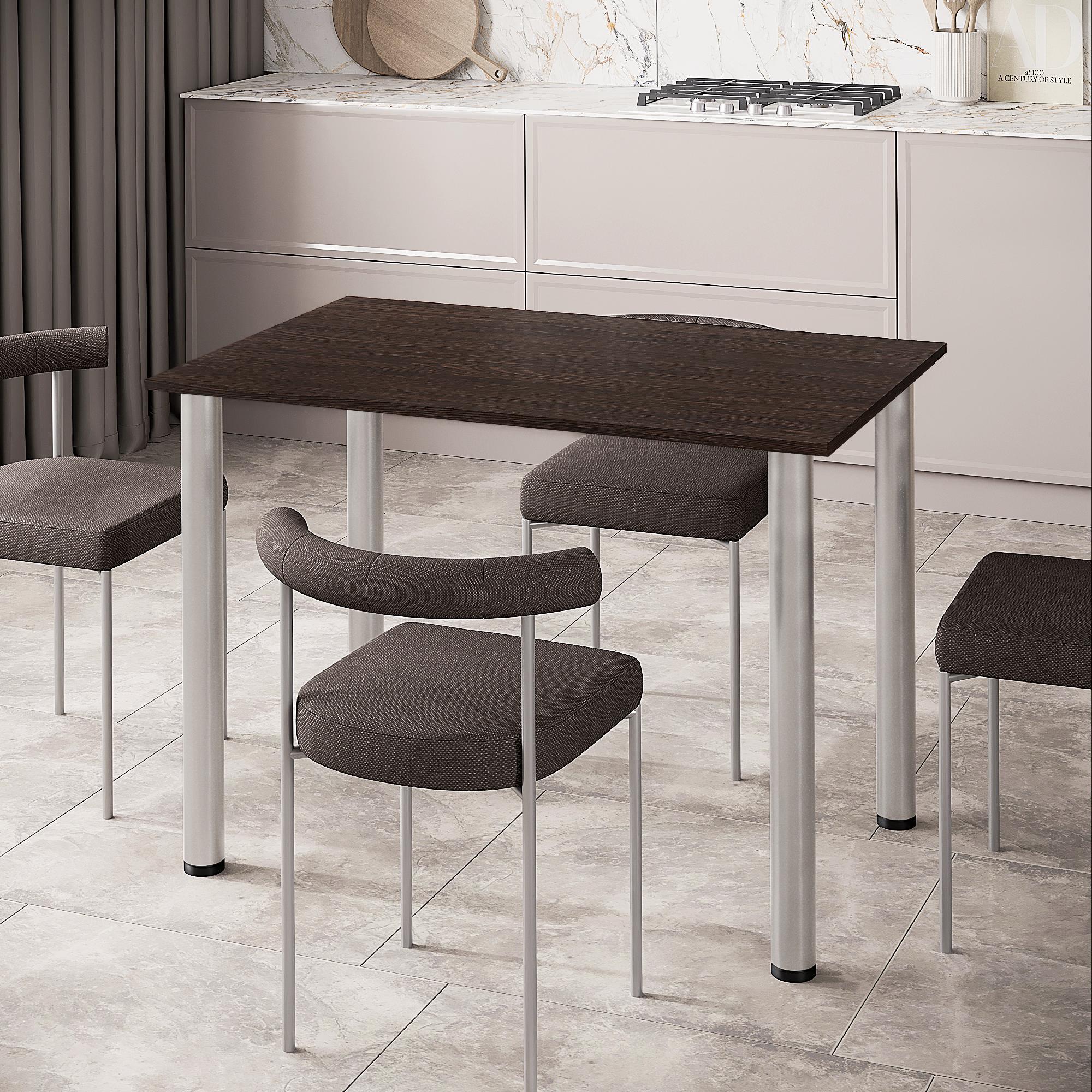 Обідній стіл на кухню або вітальню з металевими ніжками SK-0002 Moreli Венге темний