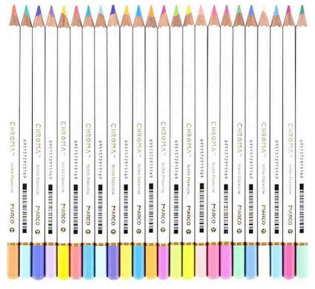 Олівці кольорові Marco Chroma Manga пастельні 24 кольори в металевому кейсі - фото 3 Олівці кольорові Marco Chroma Manga пастельні 24 кольори в металевому кейсі - фото 3