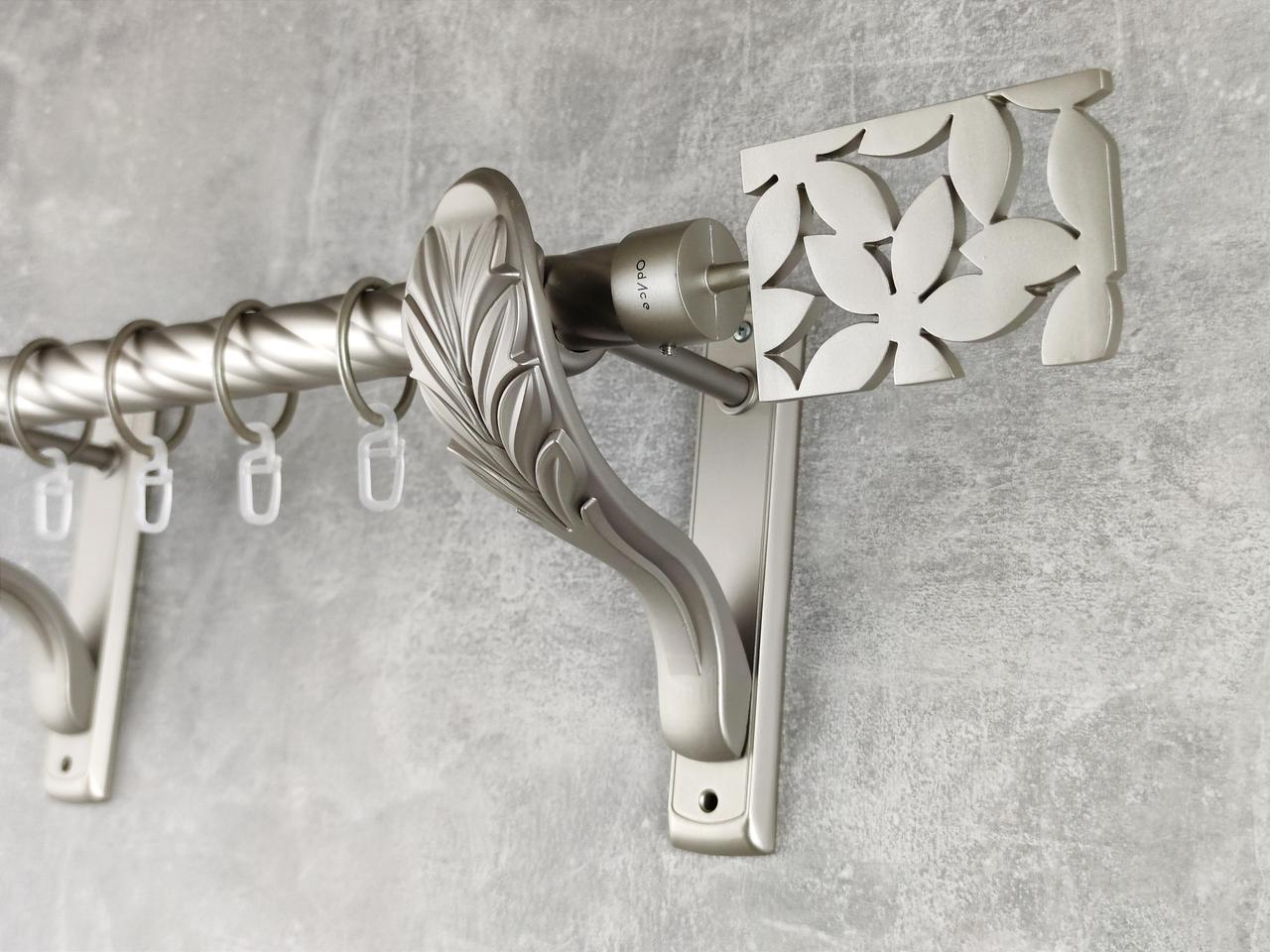 Карниз MStyle металлический для штор однорядный Делия 25 мм крученый 240 см Сатин (5019011)