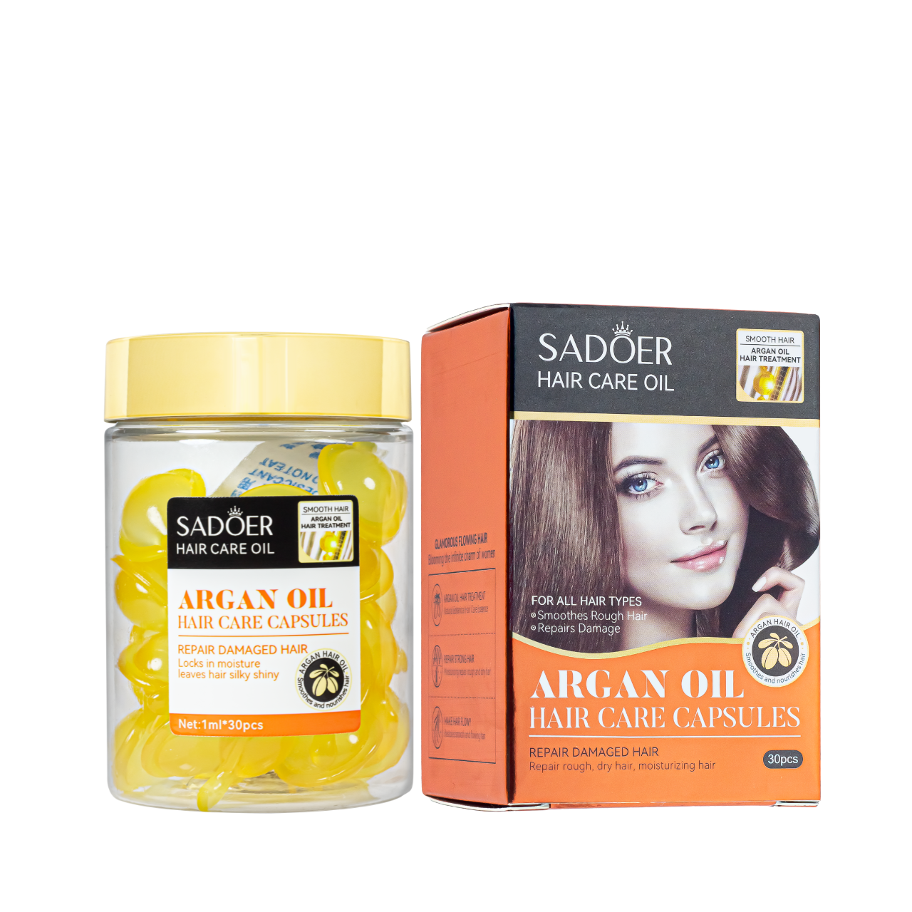 Капсулы для поврежденных волос Sadoer Hair Care Oil SD74237 витаминные с аргановым маслом 30 шт.