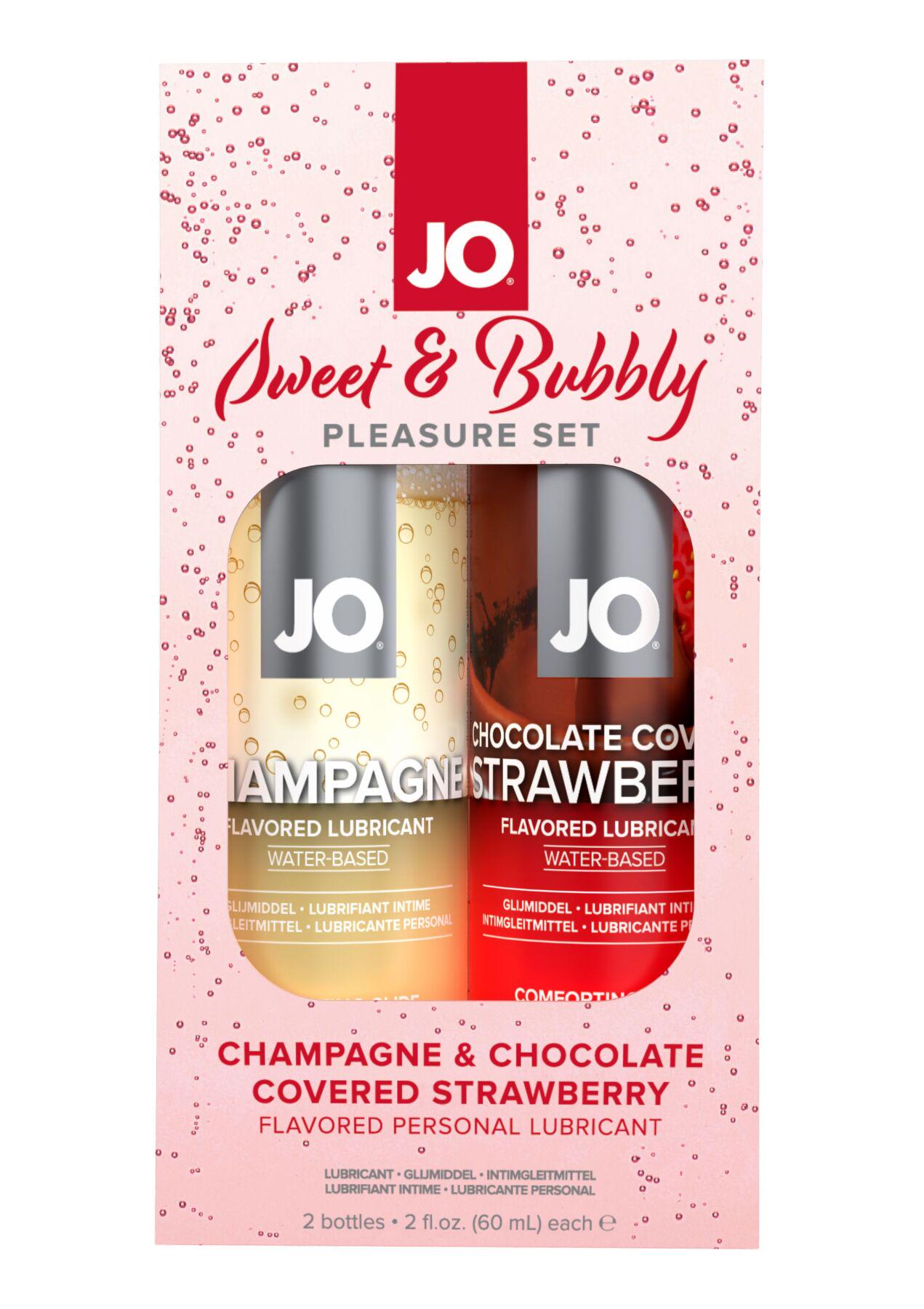 Лубрикант на водній основі System JO Sweet&Bubbly Shampagne & Chocolete Covered Strawberry 2х60 мл (SO6777) - фото 1