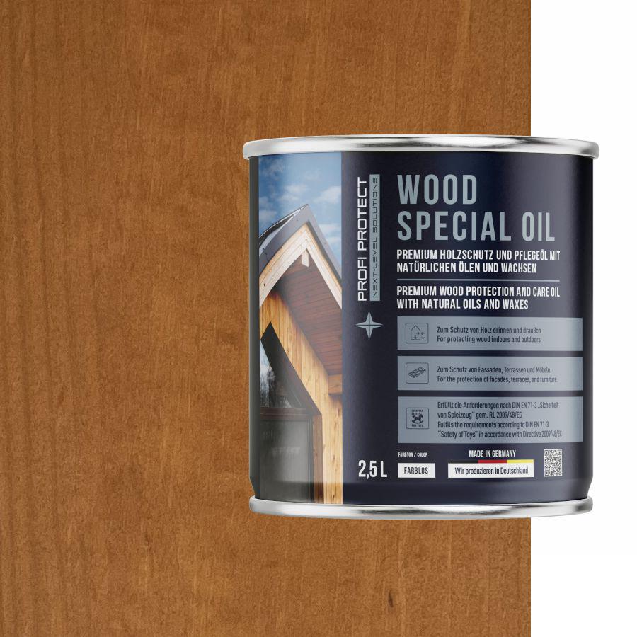 Лазурь на основе пчелиного воска и льняного масла ProfiProtect Wood Special Oil 2,5 л Honey/Ash (22556326) - фото 1