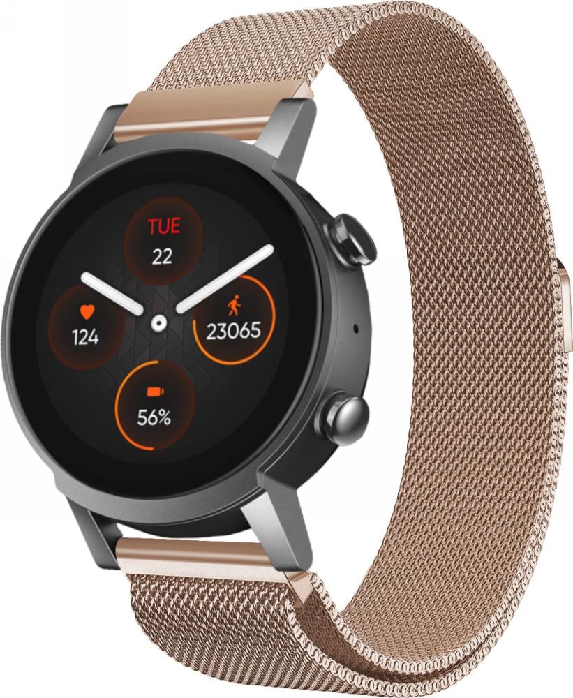 Ремешок Миланская Петля Milano для Mobvoi TicWatch E3 Rose Gold (26745-27)