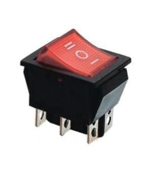 Переключатель TechnoSystems KCD2-203N R/B 220 V перекидной с подсветкой Red (1554871080)