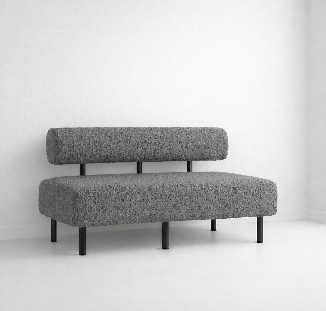 Диван компактный Tobi Sho Люмо 1800х540х750 мм букле Alpaca Серый/93