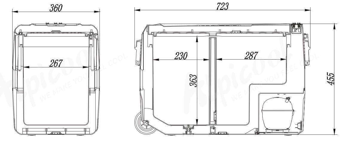 Автохолодильник компрессорный Alpicool T50 (Компрессор LG) - фото 6