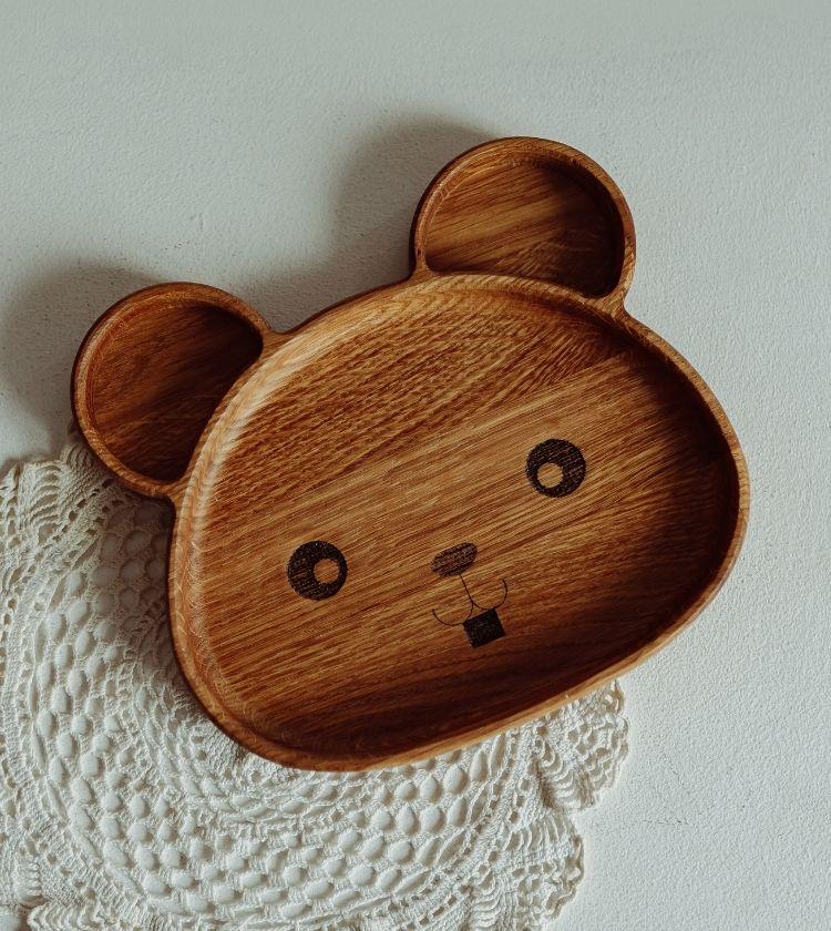 Тарелка детская деревянная для прикорма Вемедик (098)