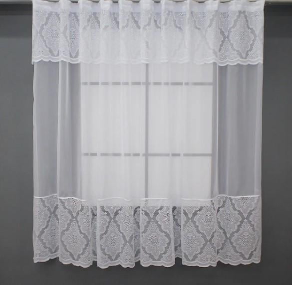 Тюль на кухню 260х170 см Белый (00к 59-902) Тюль на кухню 260х170 см Белый (00к 59-902)