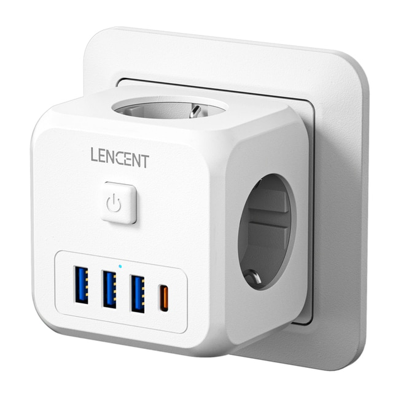 ᐉ Сетевой тройник Lencent USB быстрая зарядка • Купить в е,  .