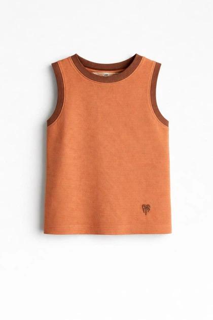 Майка H&M 1287836 110 см Коричневый Майка H&M 1287836 110 см Коричневый