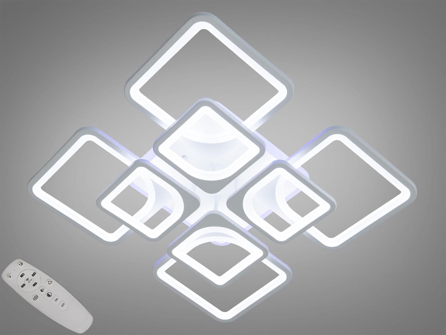 Люстра Led 150 W с разноцветным светом Белый (8060/4+4WH LED 3color dimmer)