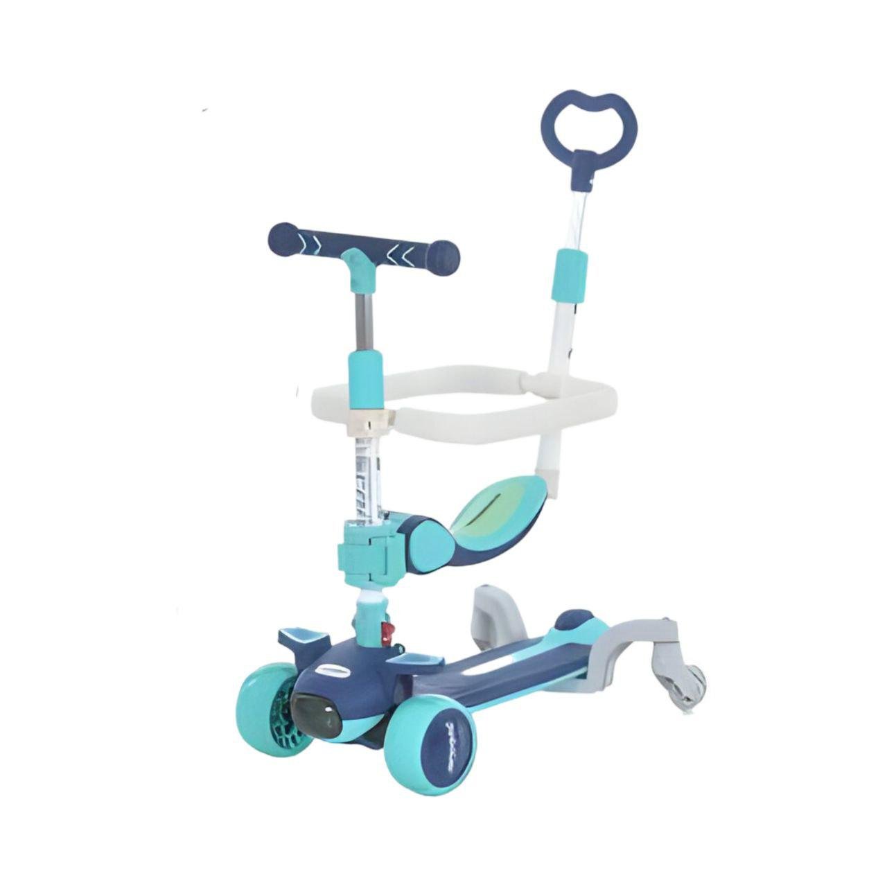 Самокат 5в1 родительская ручка подсветка/музыка металл/пластик Синий (25267966) Самокат 5в1 родительская ручка подсветка/музыка металл/пластик Синий (25267966)