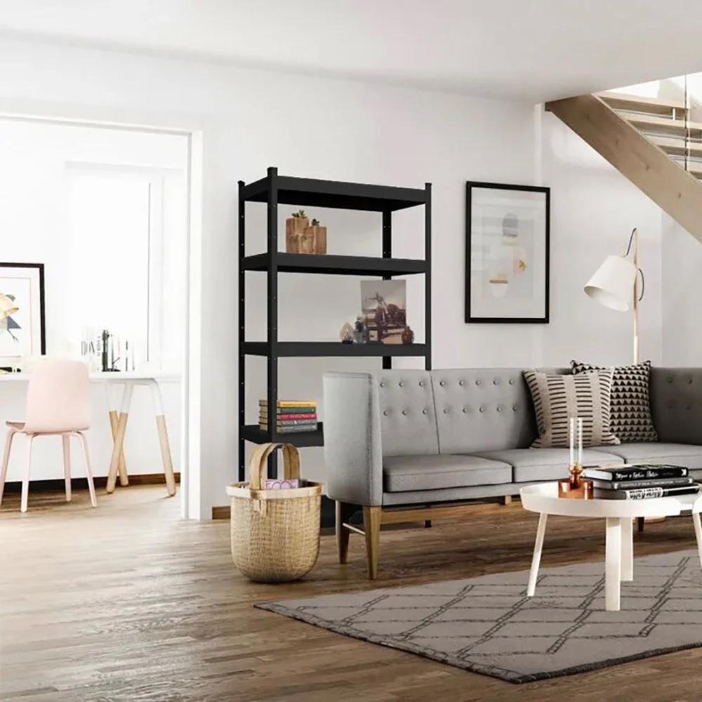 Стеллаж металлический Homart B40-4 150х75х30 см Черный (9914) - фото 4 Стеллаж металлический Homart B40-4 150х75х30 см Черный (9914) - фото 4