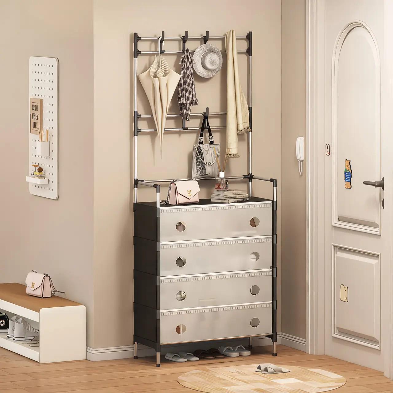 Вешалка напольная с полкой для обуви 2 в 1 172х63х28 см (17154)